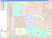 Huntington Park  Wall Map Color Cast Style